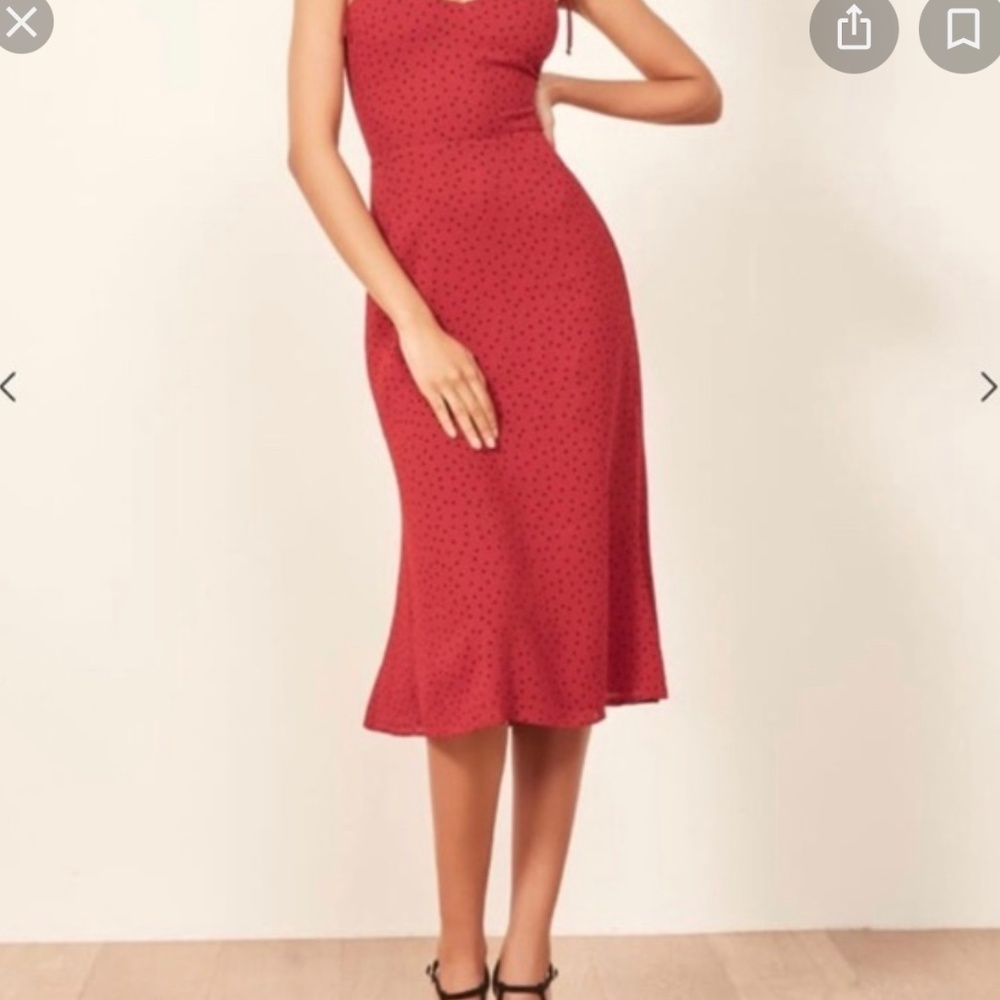 Reformation  Nectar MIDI Polka Dot Dress Size 6